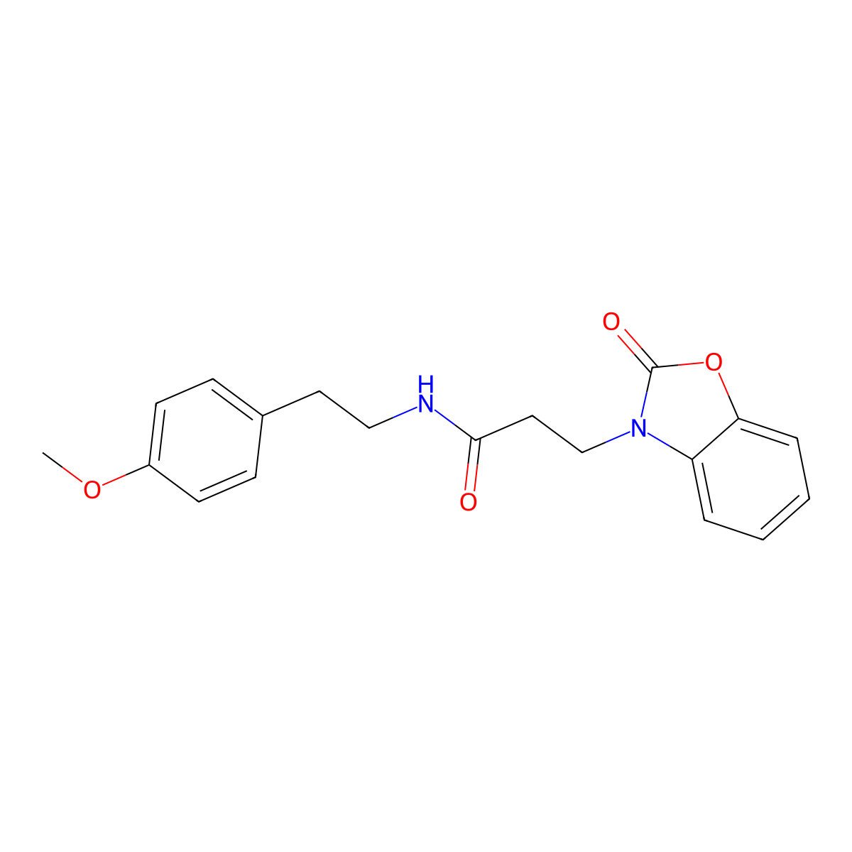 N-(4-methoxyphenethyl)-3-(2-oxobenzo[d]oxazol-3(2H)-yl)propanamide molecular structure, CAS 851988-98-2
