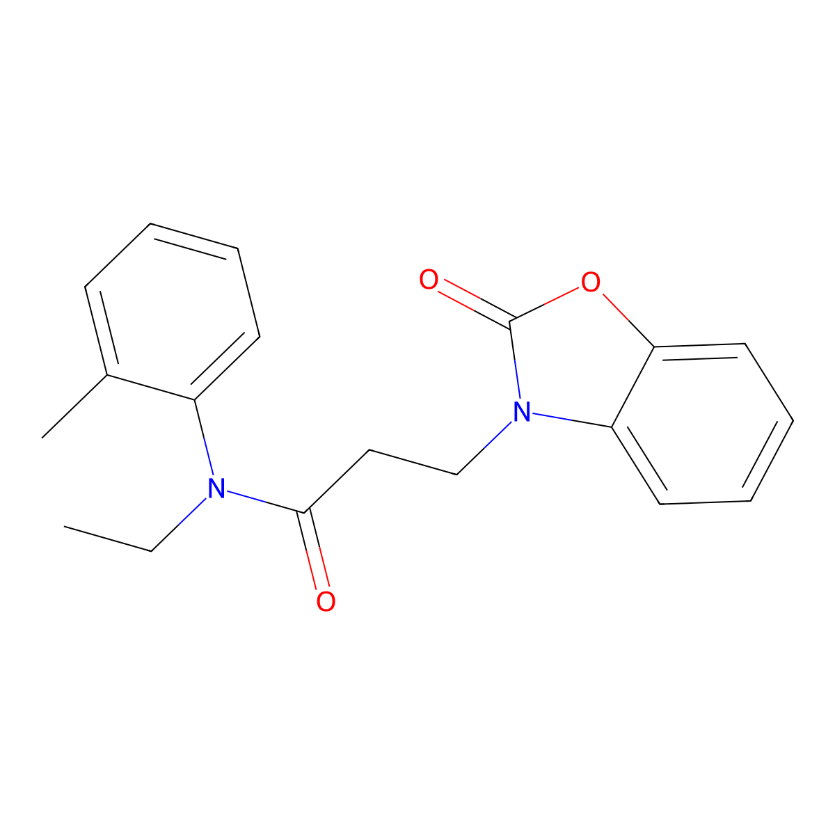 N-ethyl-N-(2-methylphenyl)-3-(2-oxo-1,3-benzoxazol-3-yl)propanamide molecular structure, CAS 851989-03-2