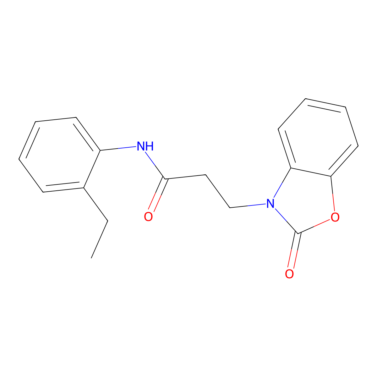 N-(2-ethylphenyl)-3-(2-oxo-1,3-benzoxazol-3-yl)propanamide molecular structure, CAS 851989-09-8