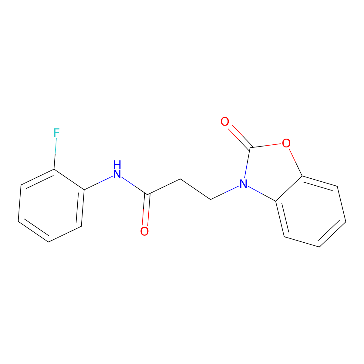 N-(2-fluorophenyl)-3-(2-oxo-1,3-benzoxazol-3-yl)propanamide molecular structure, CAS 851989-12-3
