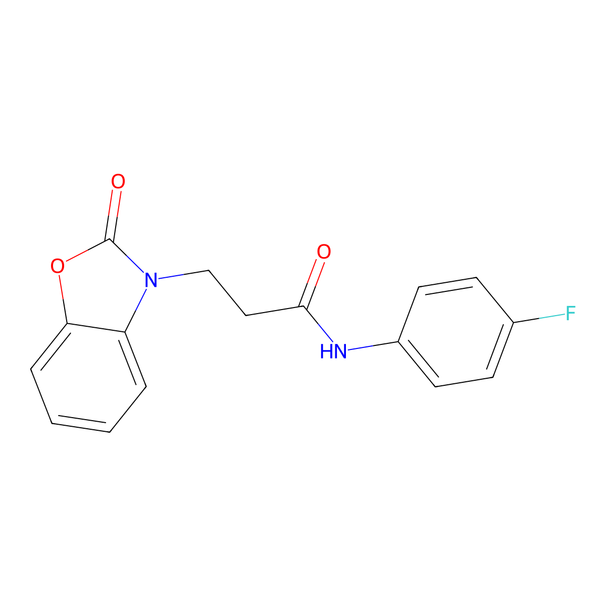 N-(4-fluorophenyl)-3-(2-oxo-1,3-benzoxazol-3-yl)propanamide molecular structure, CAS 851989-14-5