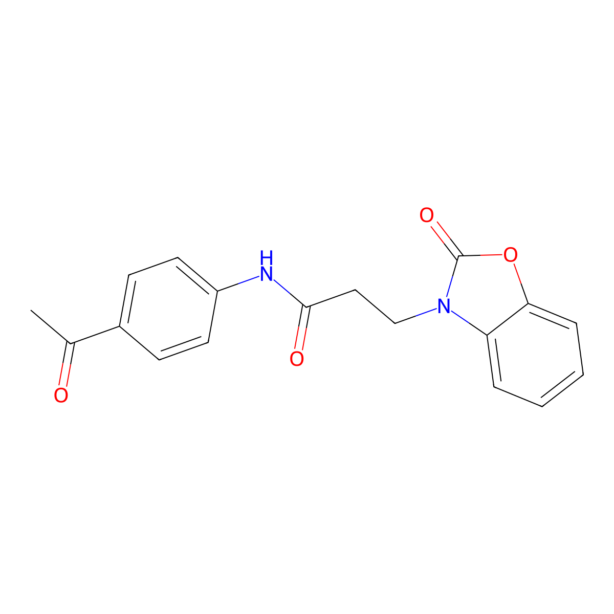 N-(4-acetylphenyl)-3-(2-oxo-1,3-benzoxazol-3-yl)propanamide molecular structure, CAS 851989-22-5