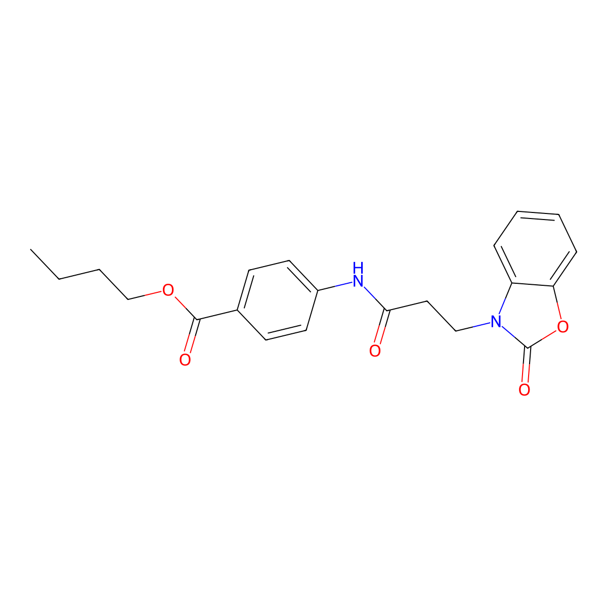 butyl 4-(3-(2-oxobenzo[d]oxazol-3(2H)-yl)propanamido)benzoate molecular structure, CAS 851989-26-9