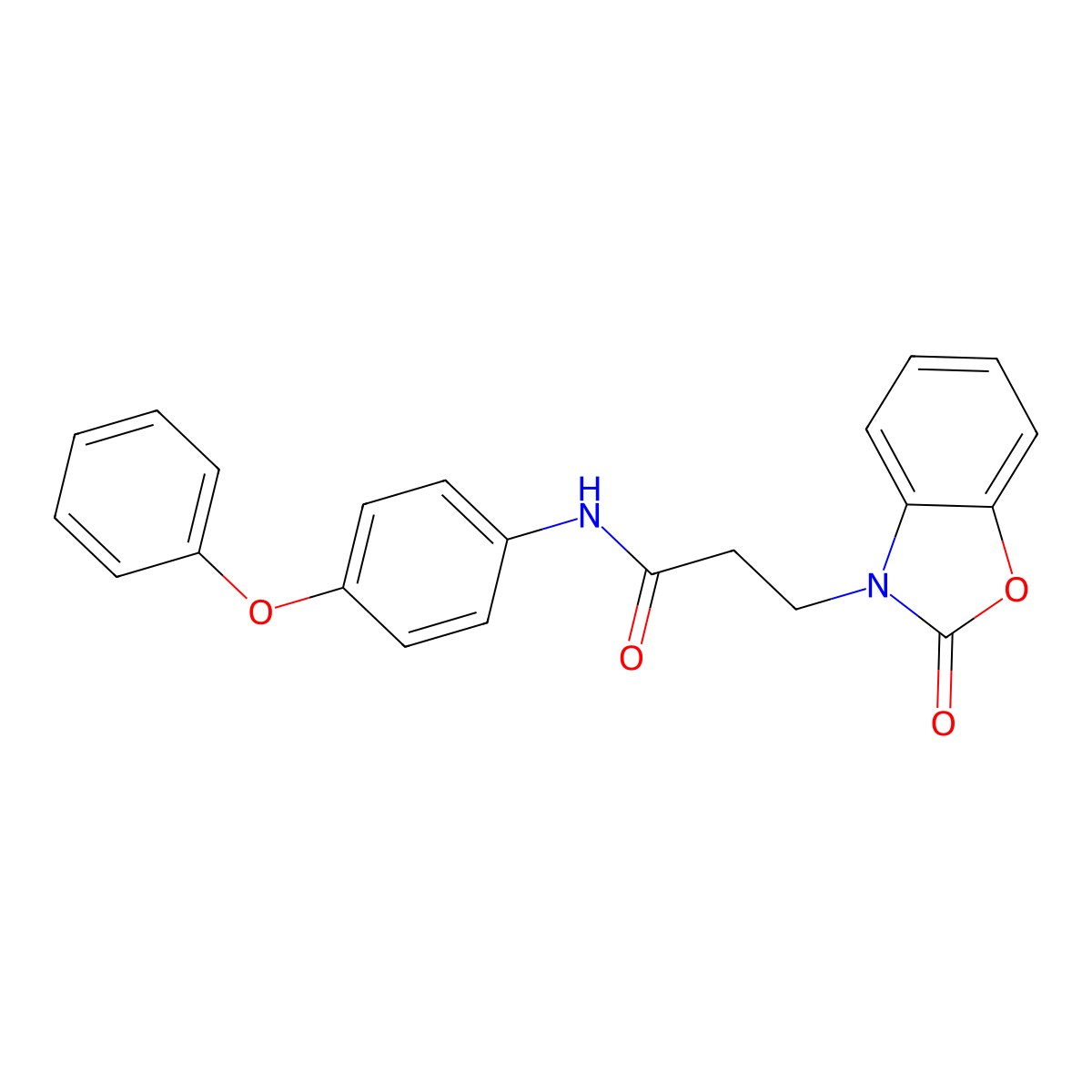 3-(2-oxo-1,3-benzoxazol-3(2H)-yl)-N-(4-phenoxyphenyl)propanamide molecular structure, CAS 851989-27-0