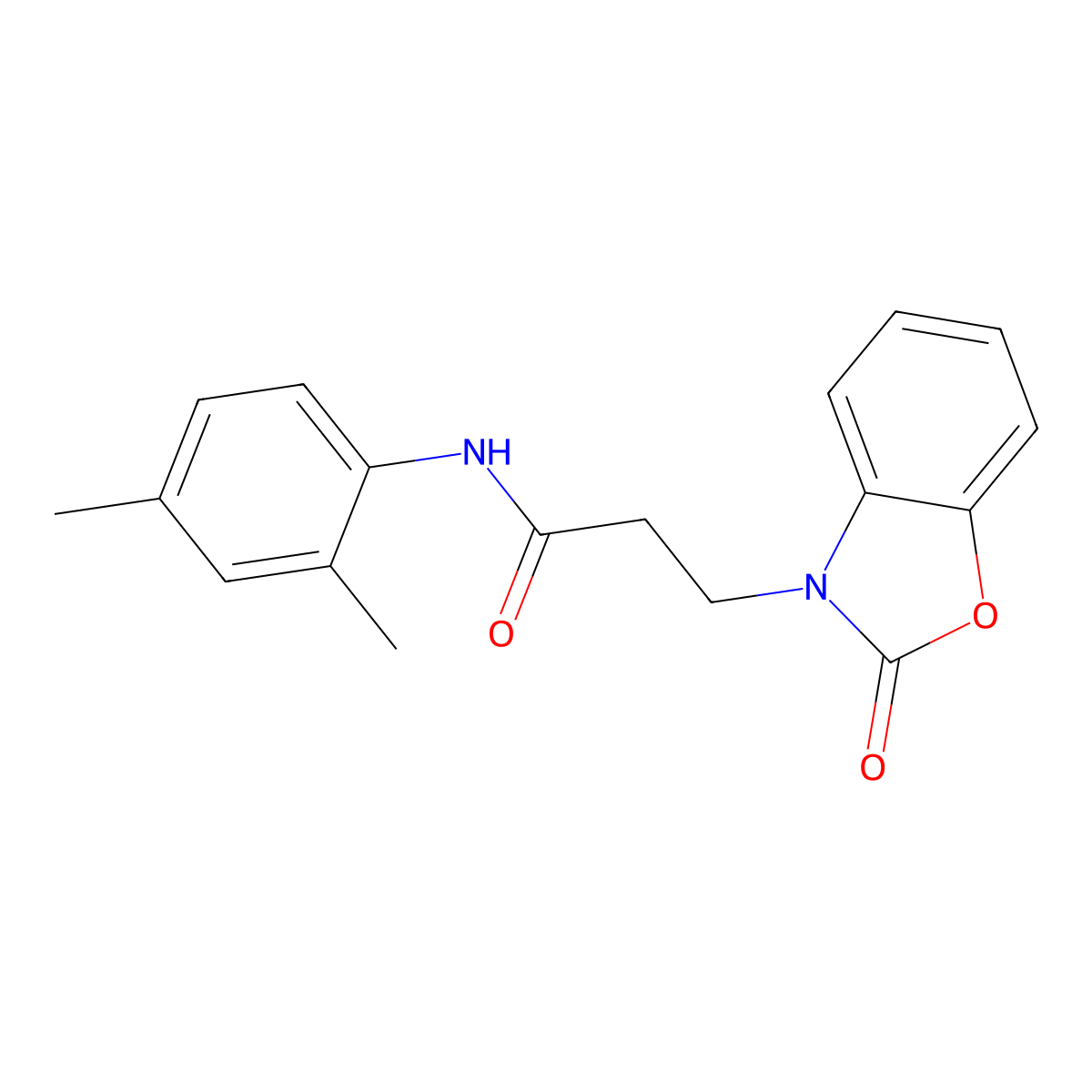 N-(2,4-dimethylphenyl)-3-(2-oxo-1,3-benzoxazol-3(2H)-yl)propanamide molecular structure, CAS 851989-34-9