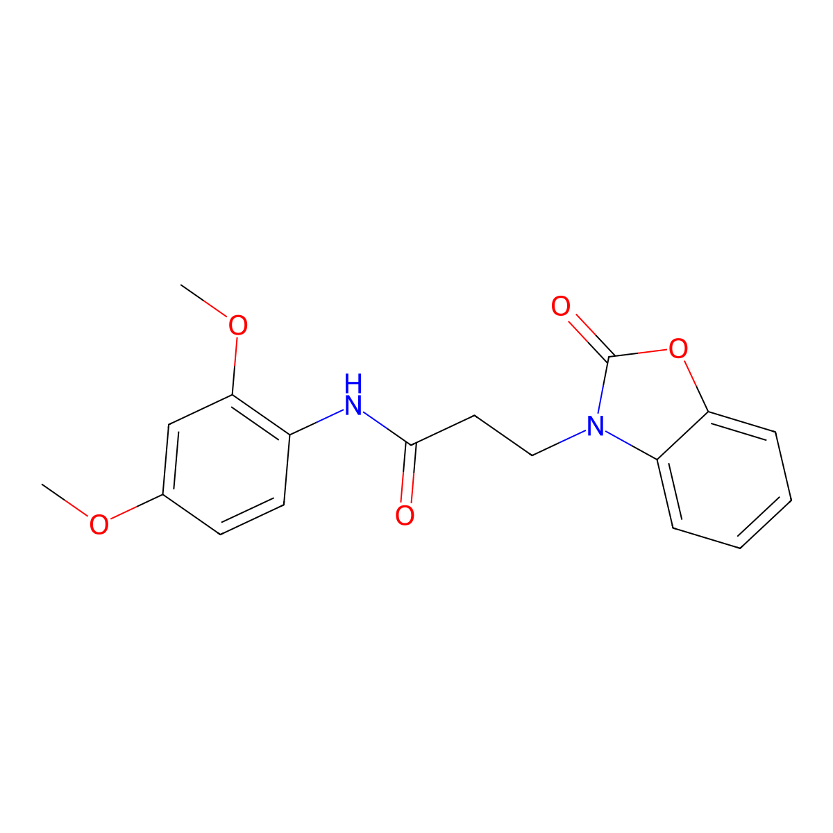 N-(2,4-dimethoxyphenyl)-3-(2-oxo-1,3-benzoxazol-3-yl)propanamide molecular structure, CAS 851989-36-1
