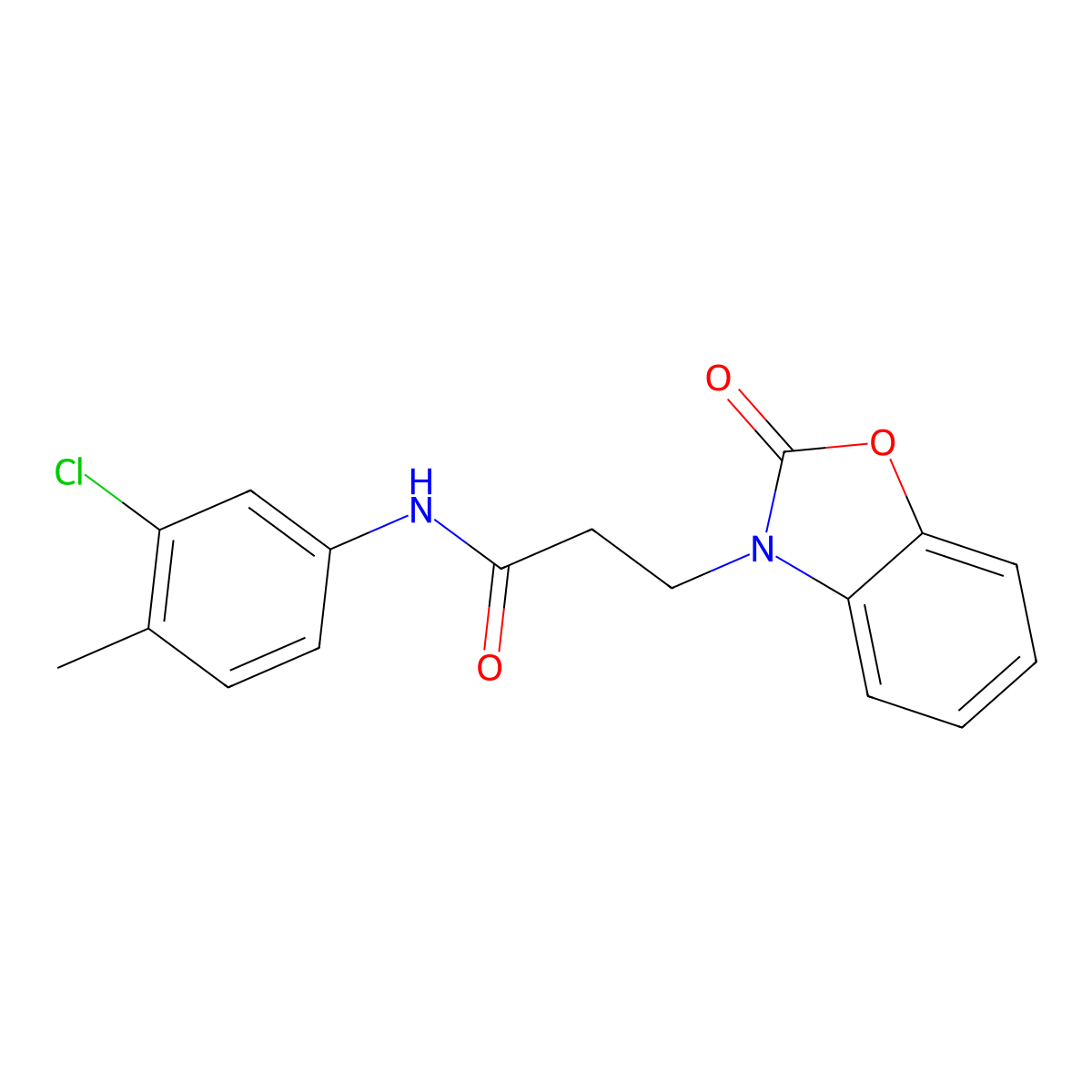 N-(3-chloro-4-methylphenyl)-3-(2-oxo-1,3-benzoxazol-3-yl)propanamide molecular structure, CAS 851989-38-3