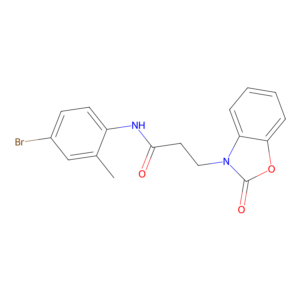 N-(4-bromo-2-methylphenyl)-3-(2-oxo-2,3-dihydro-1,3-benzoxazol-3-yl)propanamide molecular structure, CAS 851989-39-4