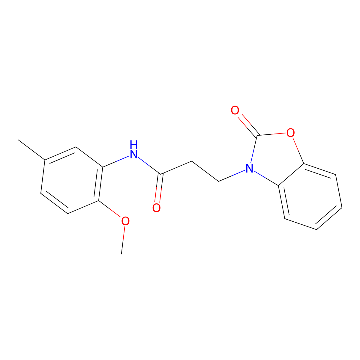 N-(2-methoxy-5-methylphenyl)-3-(2-oxobenzo[d]oxazol-3(2H)-yl)propanamide molecular structure, CAS 851989-42-9