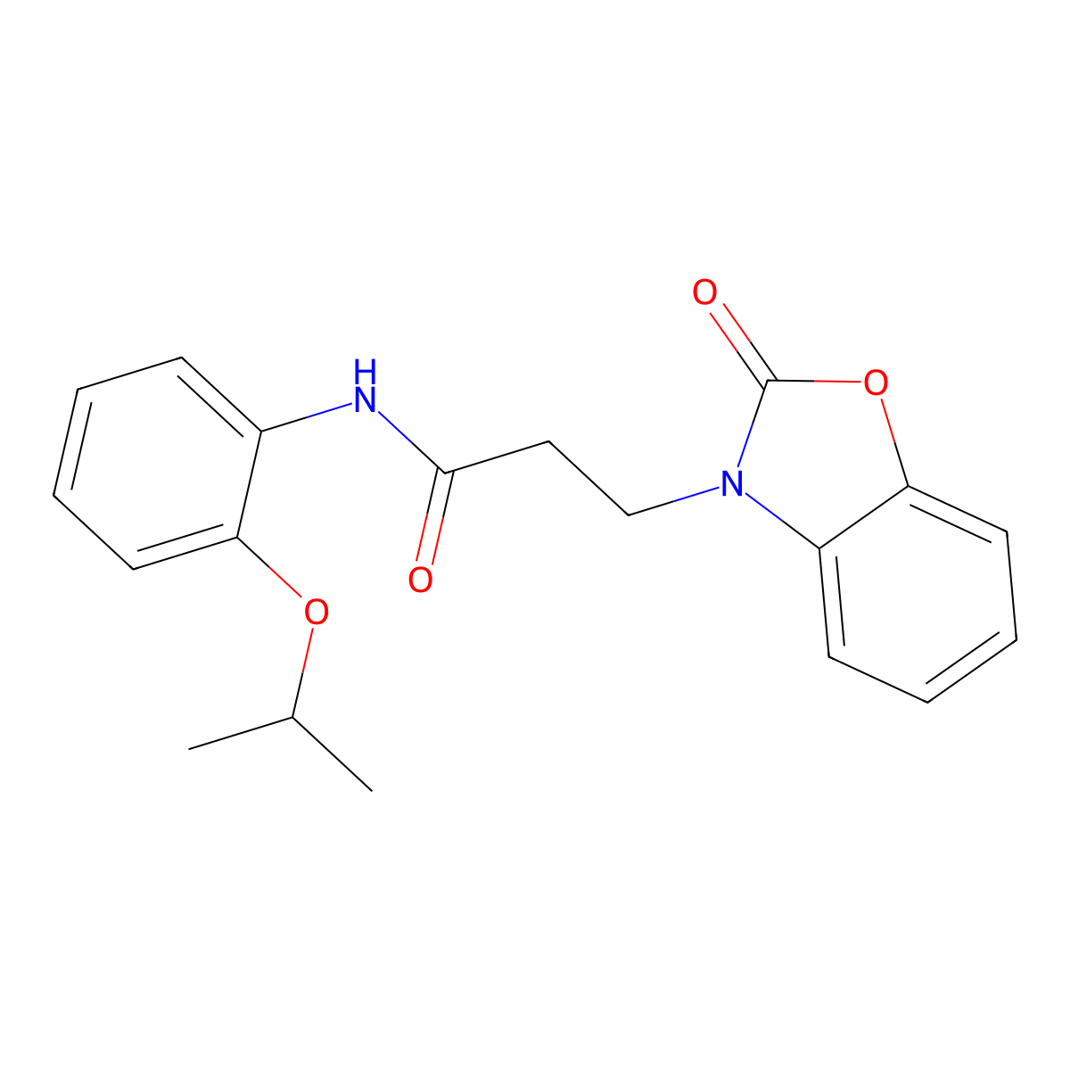 3-(2-oxo-1,3-benzoxazol-3-yl)-N-(2-propan-2-yloxyphenyl)propanamide molecular structure, CAS 851989-53-2