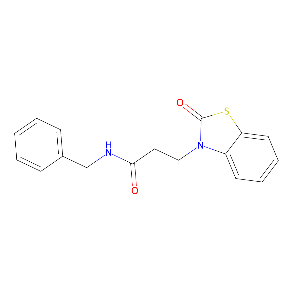 N-benzyl-3-(2-oxo-2,3-dihydro-1,3-benzothiazol-3-yl)propanamide molecular structure, CAS 851989-61-2