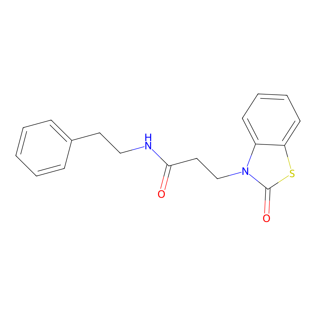 3-(2-oxo-1,3-benzothiazol-3(2H)-yl)-N-(2-phenylethyl)propanamide molecular structure, CAS 851989-72-5