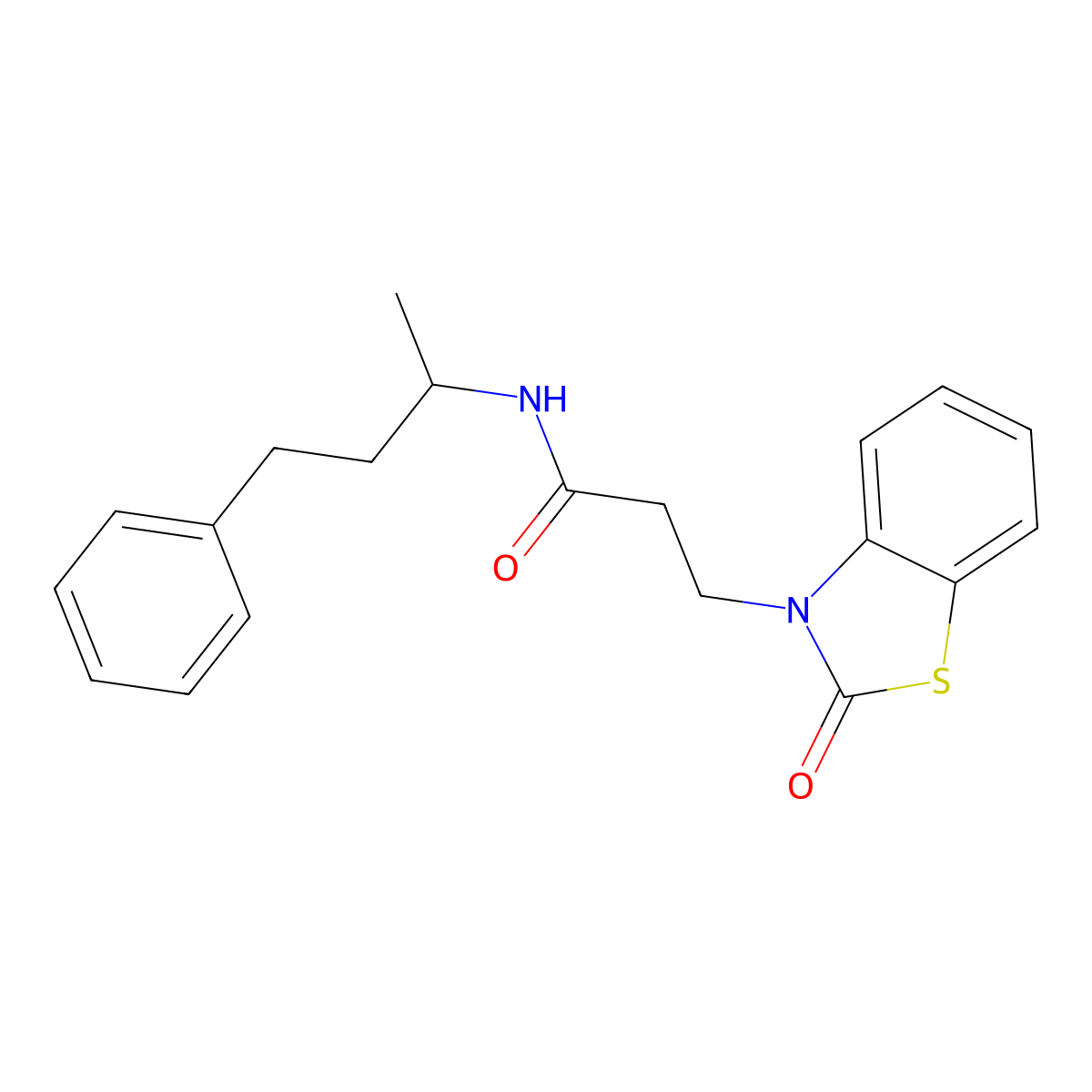 3-(2-oxo-1,3-benzothiazol-3-yl)-N-(4-phenylbutan-2-yl)propanamide molecular structure, CAS 851989-78-1