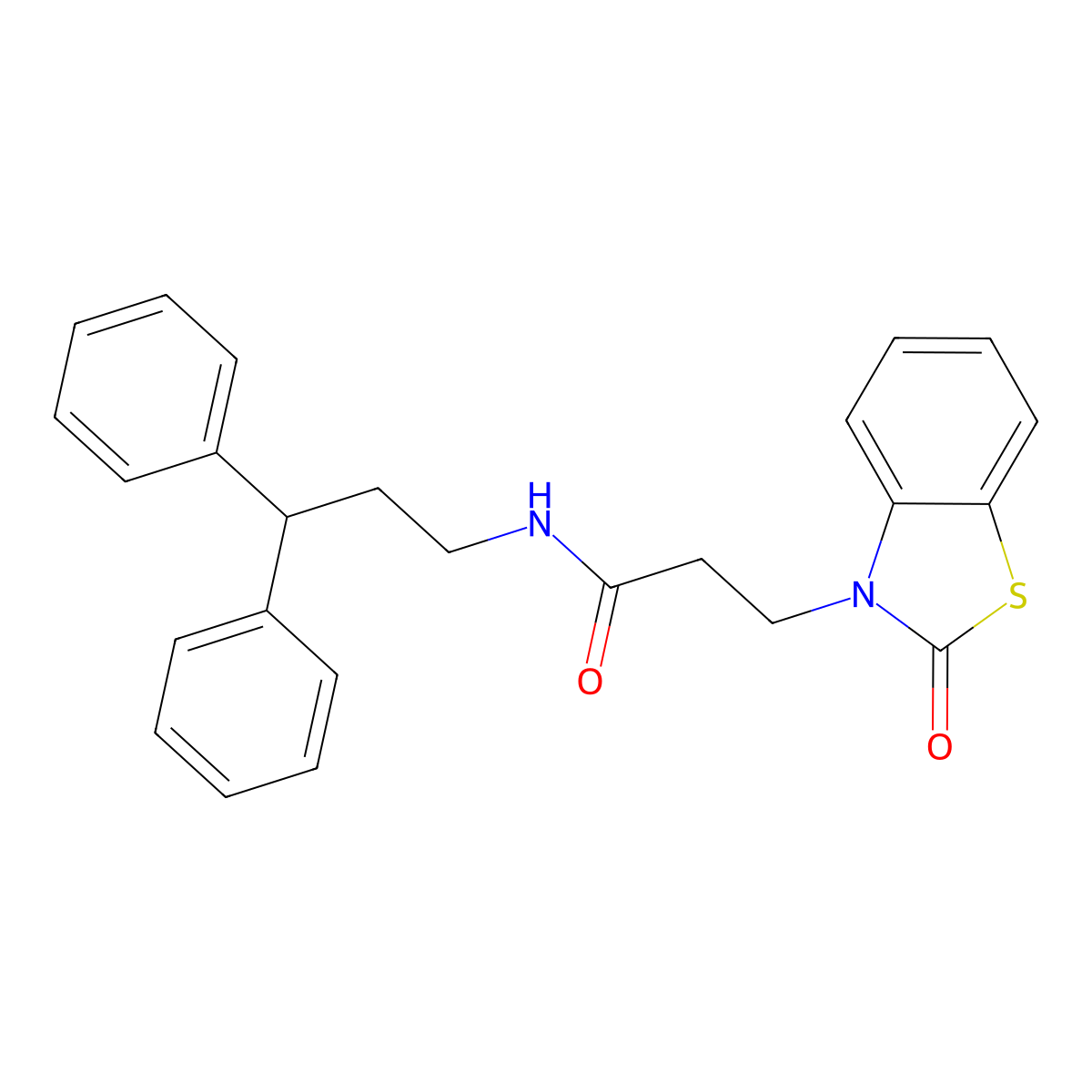 N-(3,3-diphenylpropyl)-3-(2-oxo-1,3-benzothiazol-3(2H)-yl)propanamide molecular structure, CAS 851989-79-2