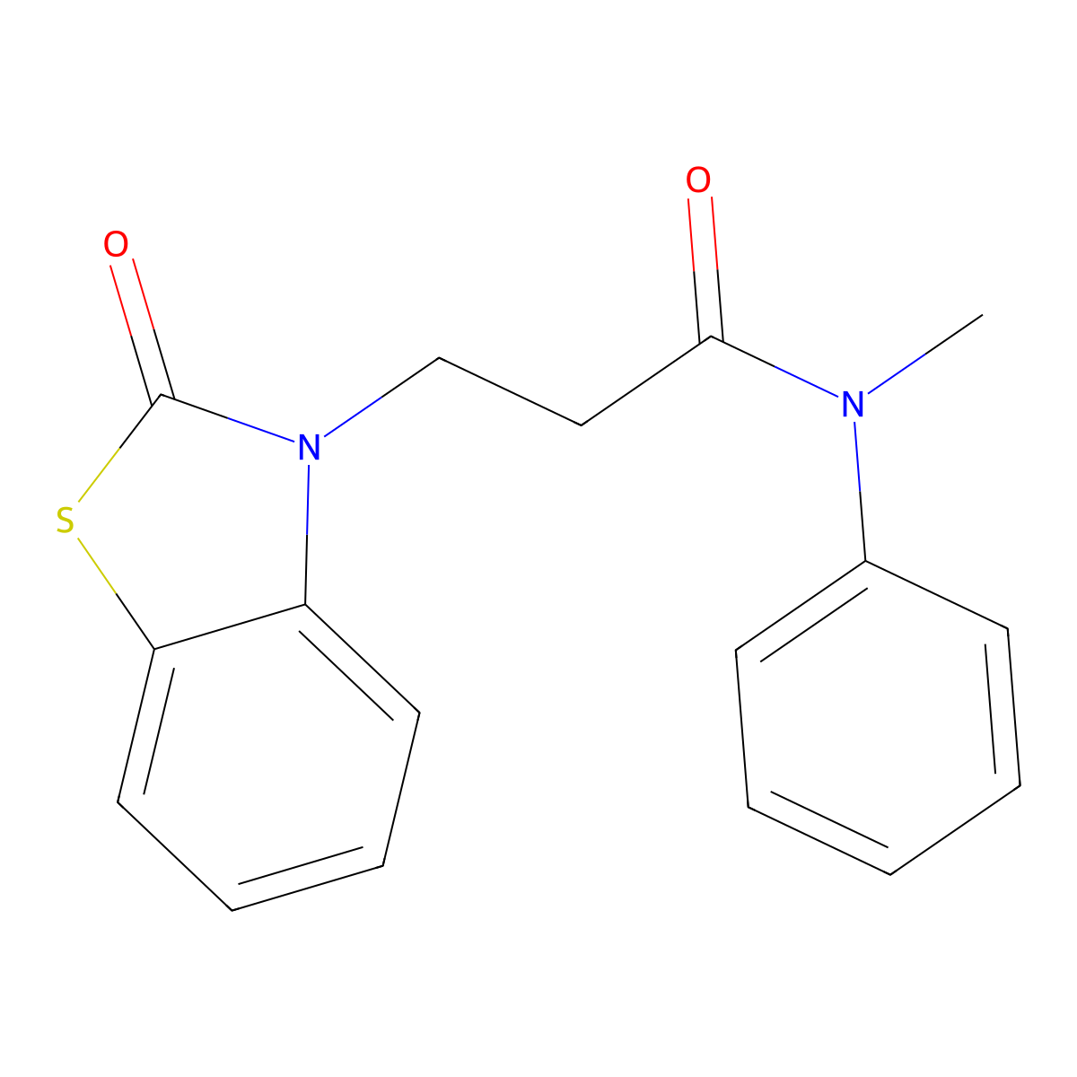 N-methyl-3-(2-oxo-2,3-dihydro-1,3-benzothiazol-3-yl)-N-phenylpropanamide molecular structure, CAS 851989-80-5