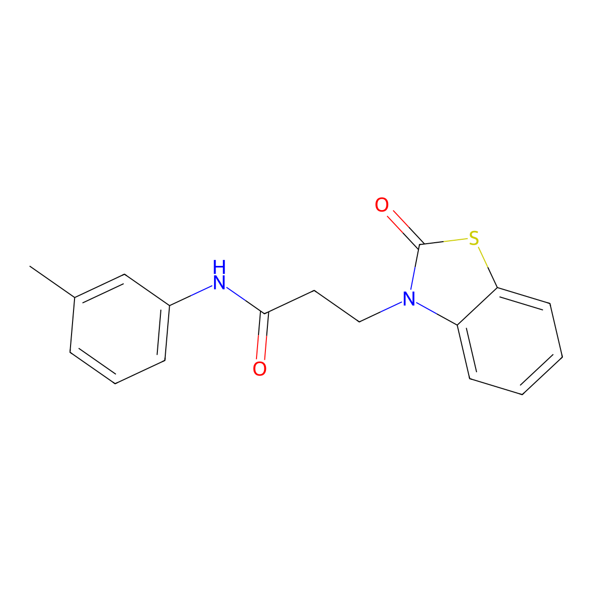 3-(2-oxobenzo[d]thiazol-3(2H)-yl)-N-(m-tolyl)propanamide molecular structure, CAS 851989-85-0