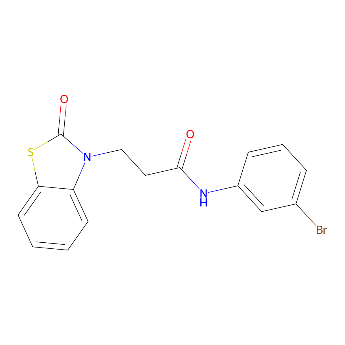 N-(3-bromophenyl)-3-(2-oxo-2,3-dihydro-1,3-benzothiazol-3-yl)propanamide molecular structure, CAS 851989-91-8