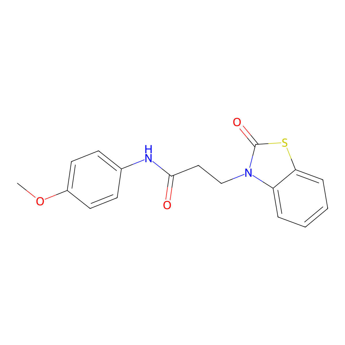 N-(4-methoxyphenyl)-3-(2-oxo-1,3-benzothiazol-3(2H)-yl)propanamide molecular structure, CAS 851989-94-1