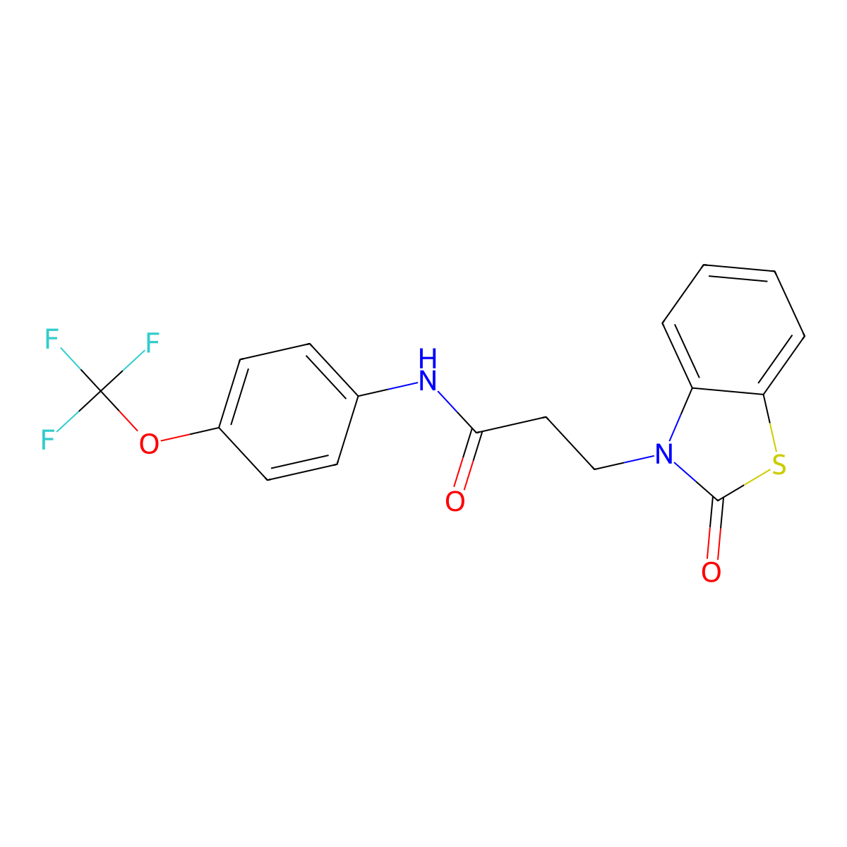 3-(2-oxo-1,3-benzothiazol-3-yl)-N-[4-(trifluoromethoxy)phenyl]propanamide molecular structure, CAS 851989-96-3