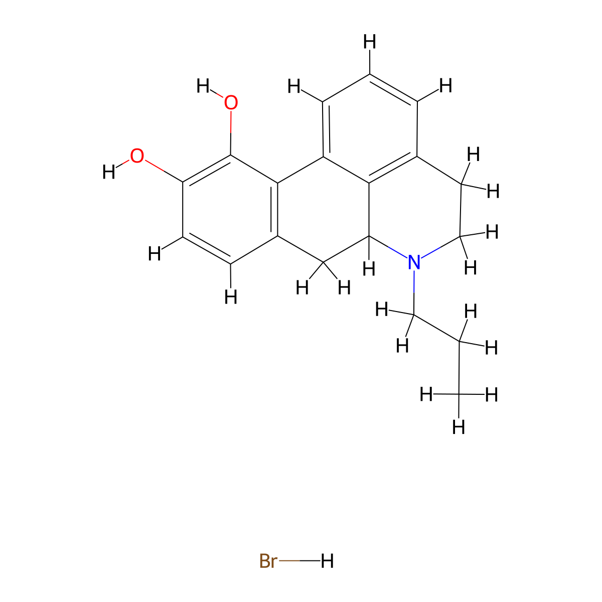 R(-)-N-Propylnorapomorphine hydrobromide molecular structure, CAS 85199-01-5