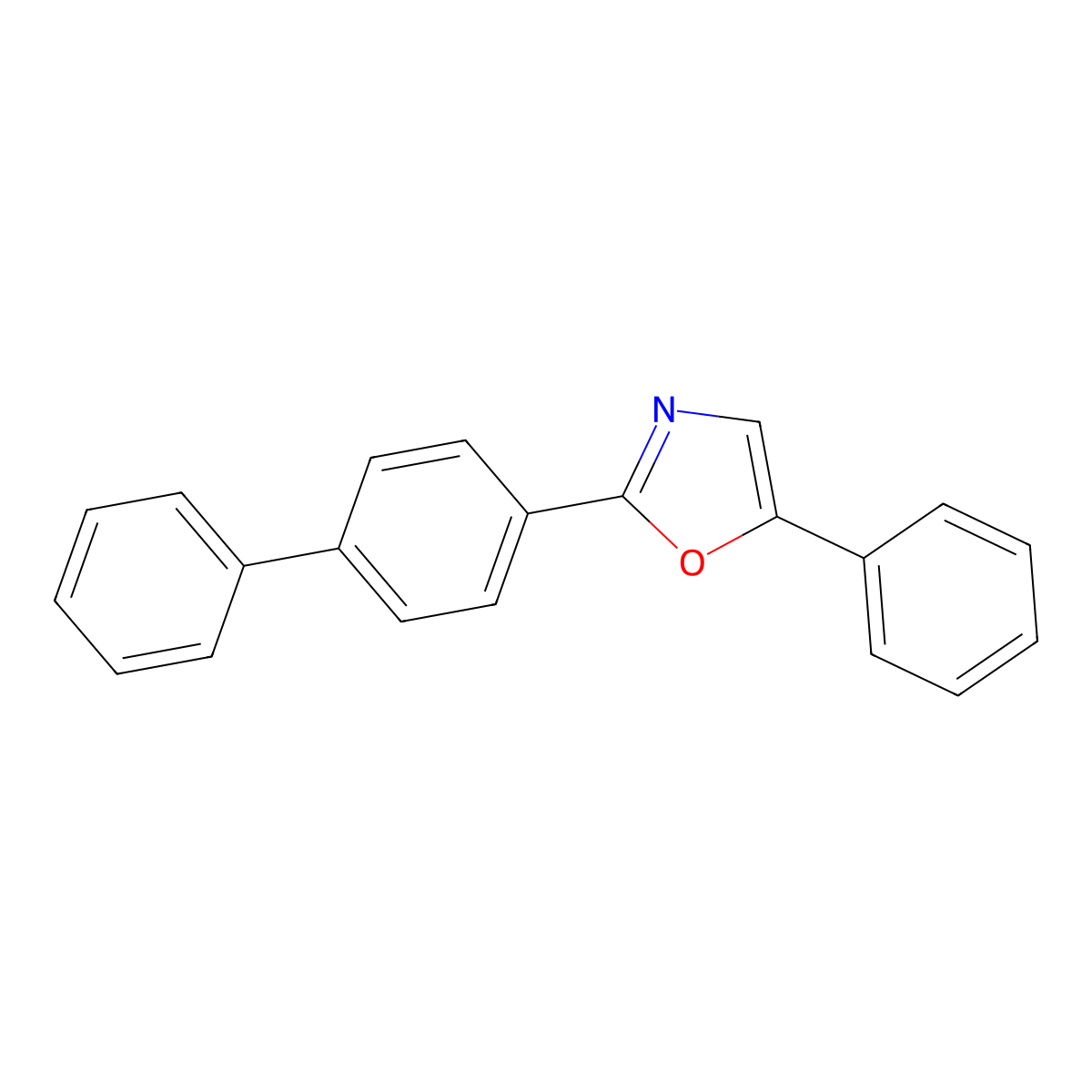 2-(Biphenyl-4-yl)-5-phenyloxazole molecular structure, CAS 852-37-9