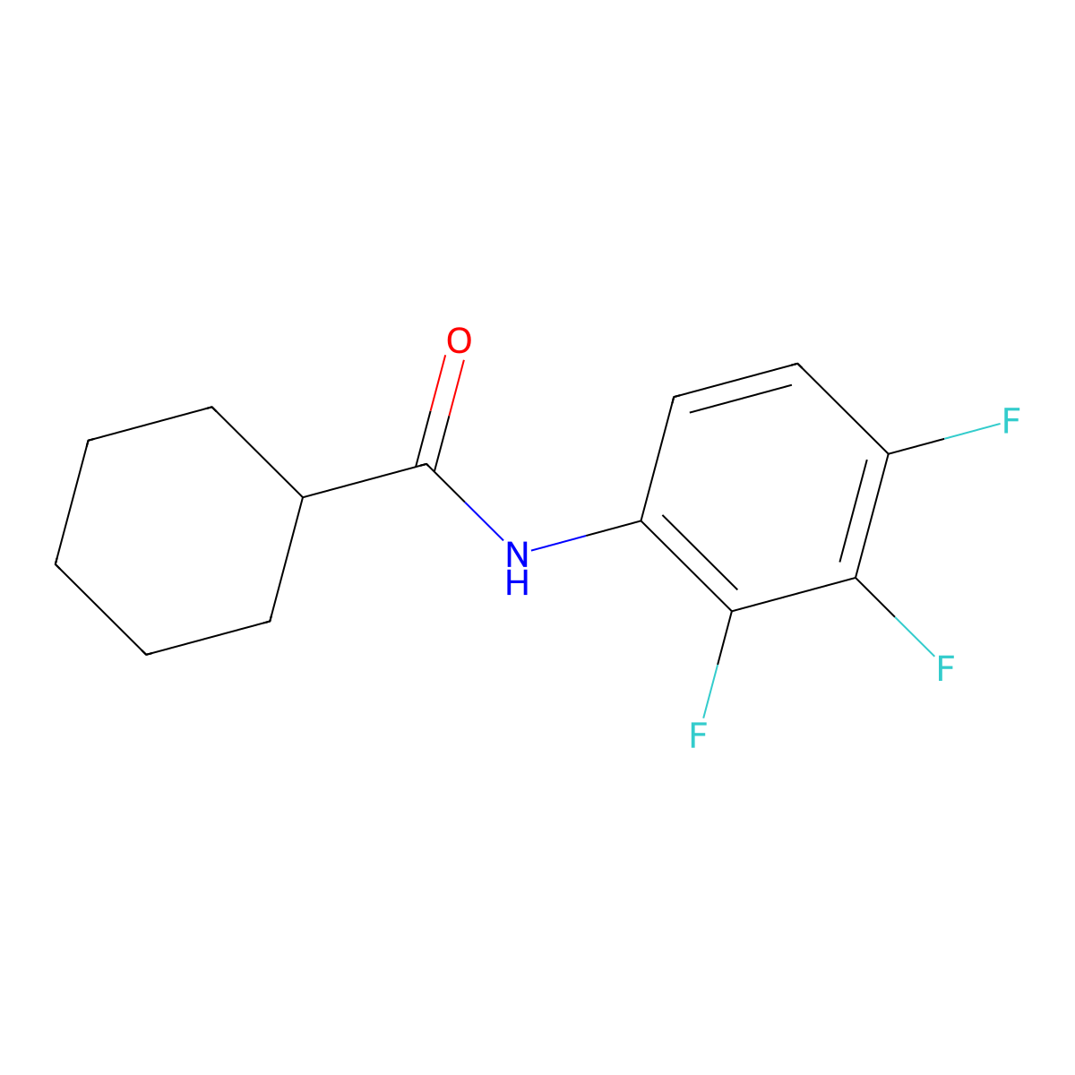N-(2,3,4-trifluorophenyl)cyclohexanecarboxamide molecular structure, CAS 852025-08-2