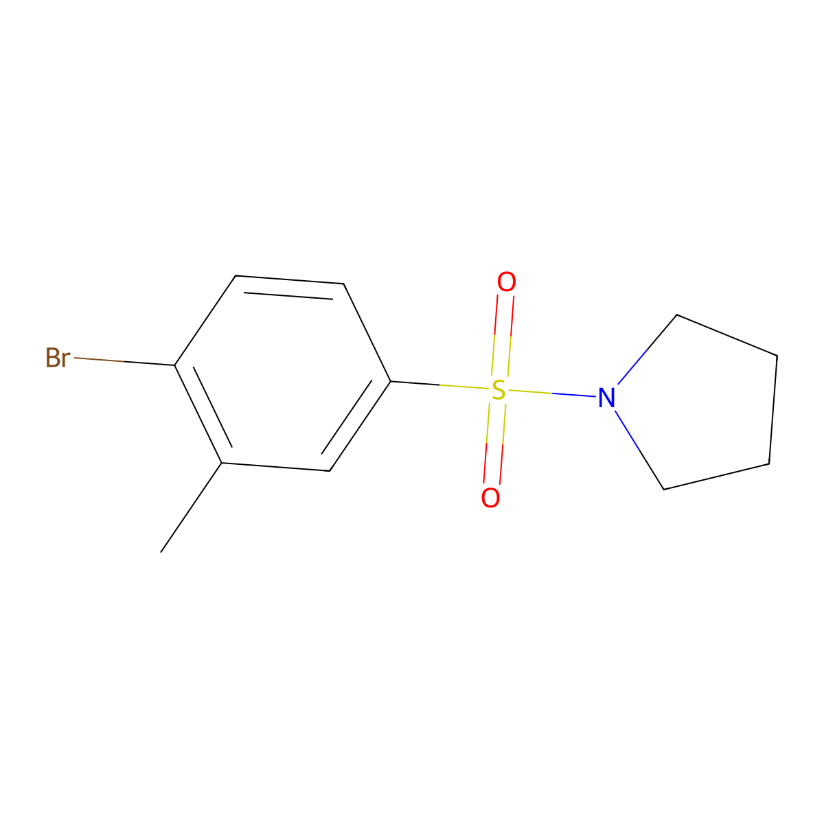 1-(4-Bromo-3-methylphenylsulfonyl)pyrrolidine molecular structure, CAS 852026-79-0