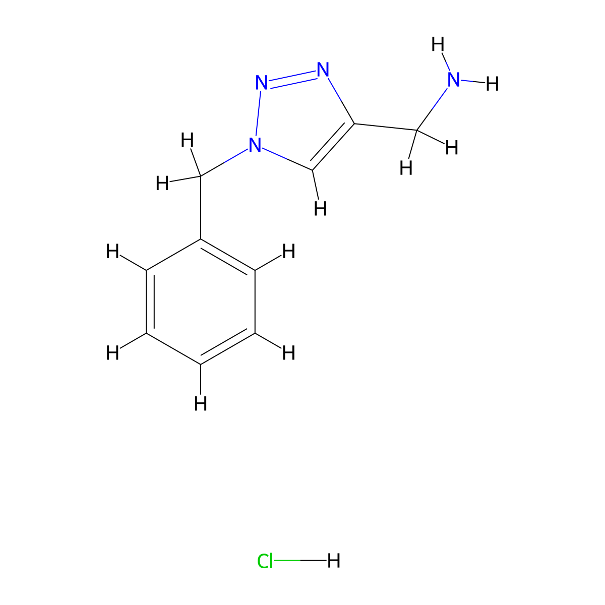 (1-Benzyl-1H-1,2,3-triazol-4-yl)methanamine hydrochloride molecular structure, CAS 852030-90-1