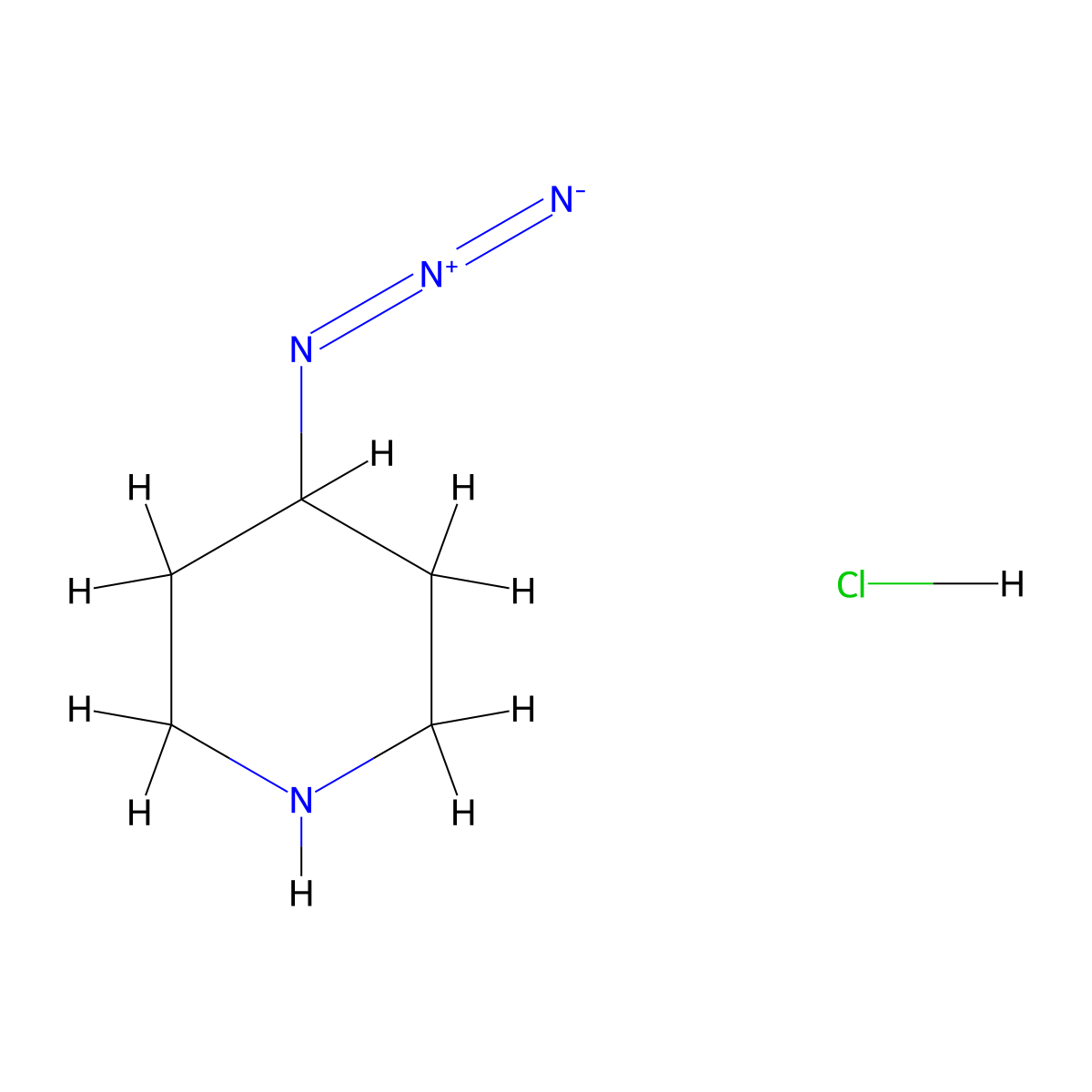 4-Azidopiperidine hydrochloride molecular structure, CAS 852030-95-6