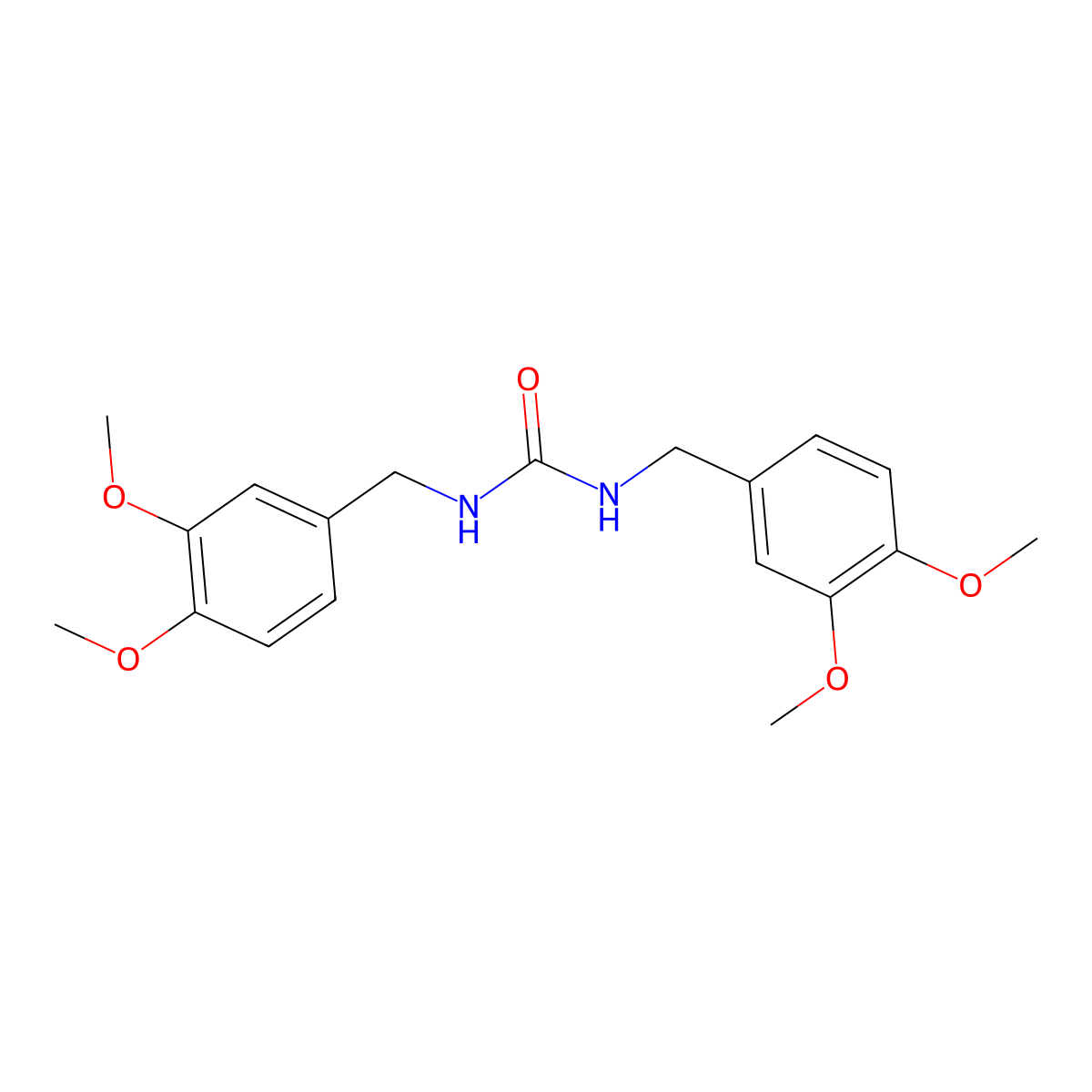 1,3-Bis[(3,4-dimethoxyphenyl)methyl]urea molecular structure, CAS 852033-32-0