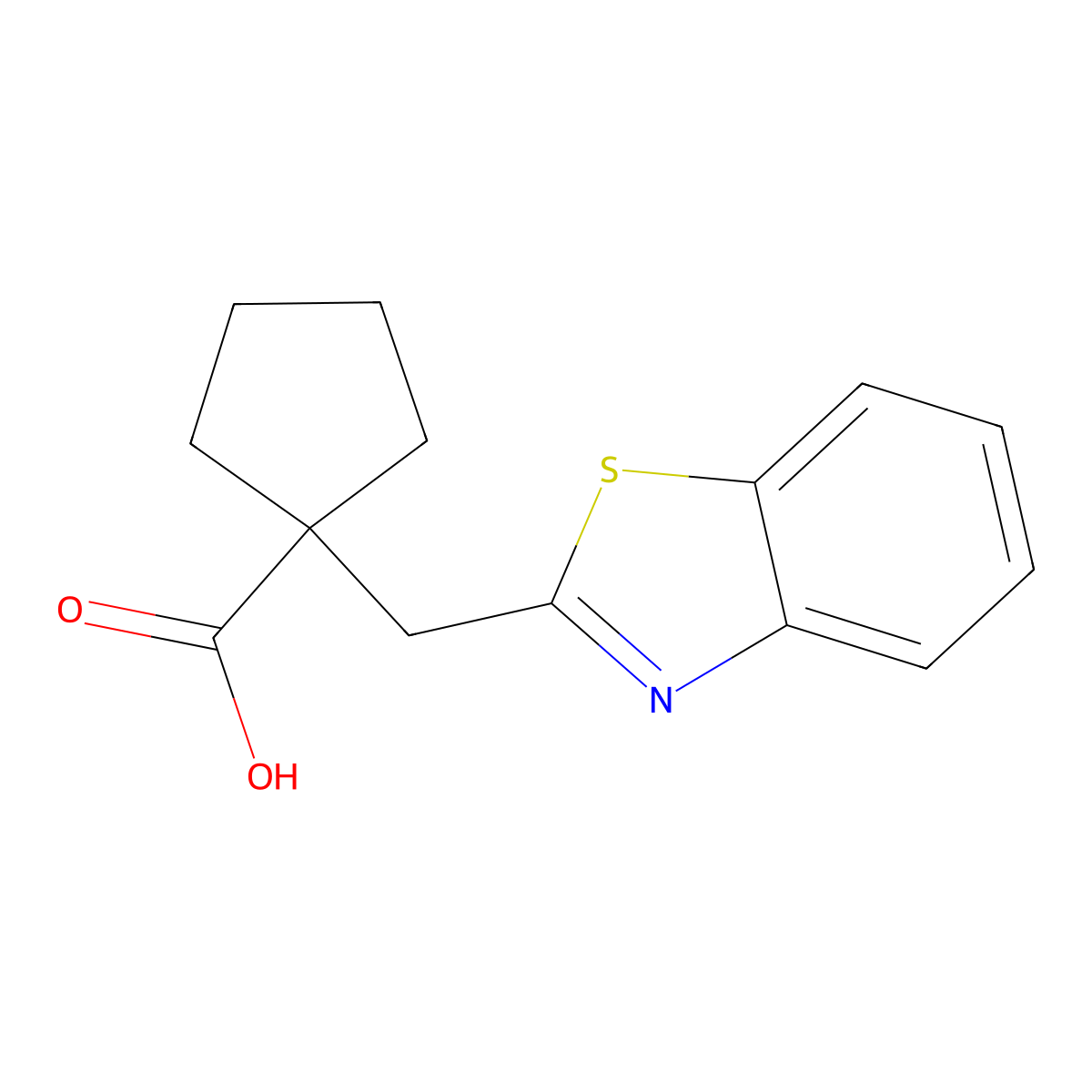 1-(1,3-Benzothiazol-2-ylmethyl)cyclopentane-1-carboxylic acid molecular structure, CAS 852033-48-8