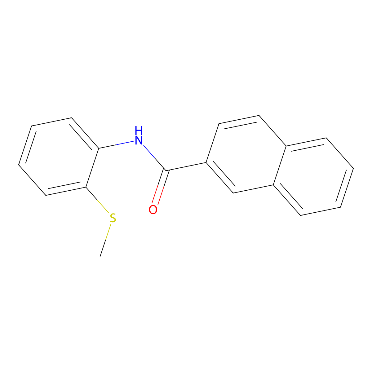 N-(2-methylsulfanylphenyl)naphthalene-2-carboxamide molecular structure, CAS 852038-17-6
