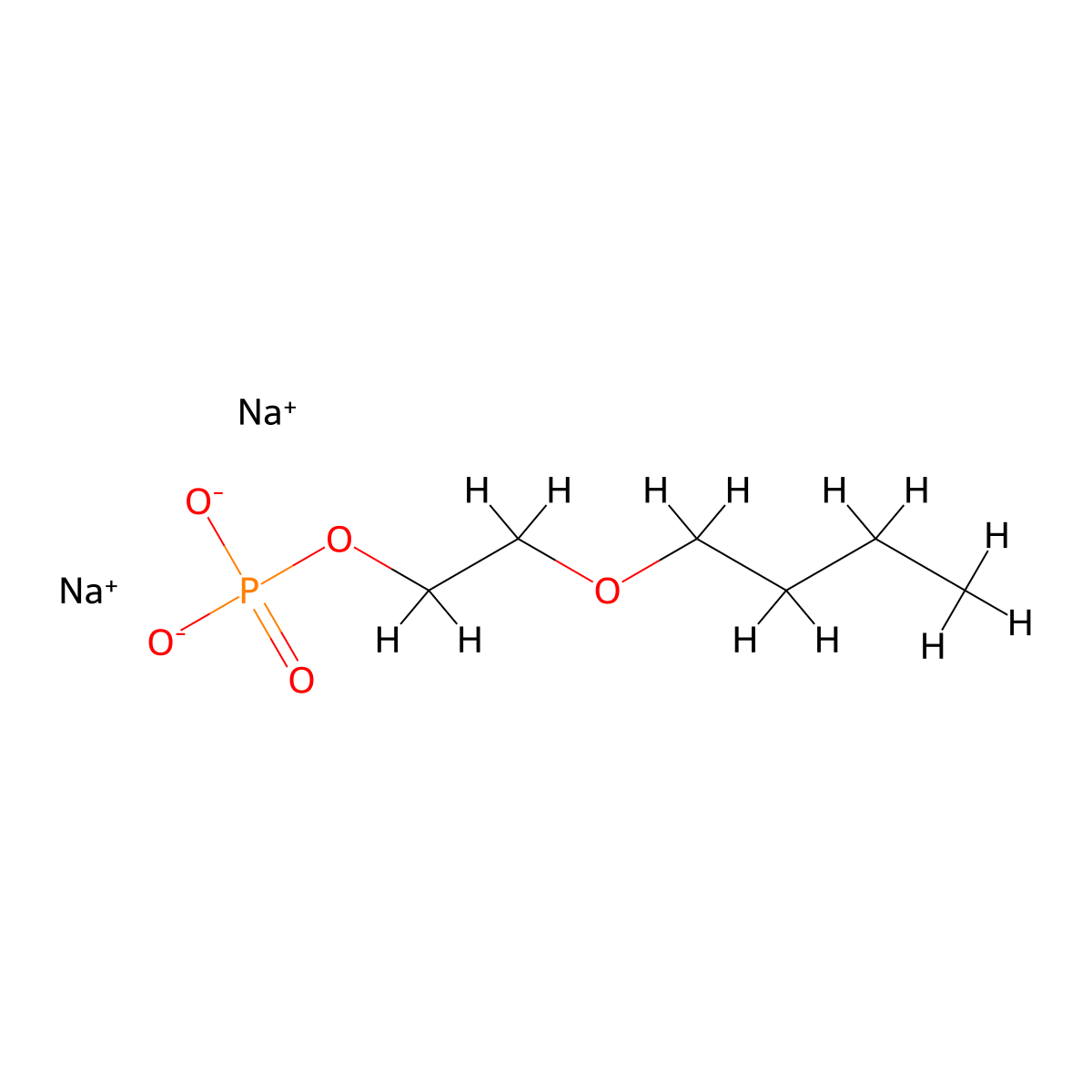 ethanol, 2-butoxy-, phosphate, sodium salt molecular structure, CAS 85204-22-4
