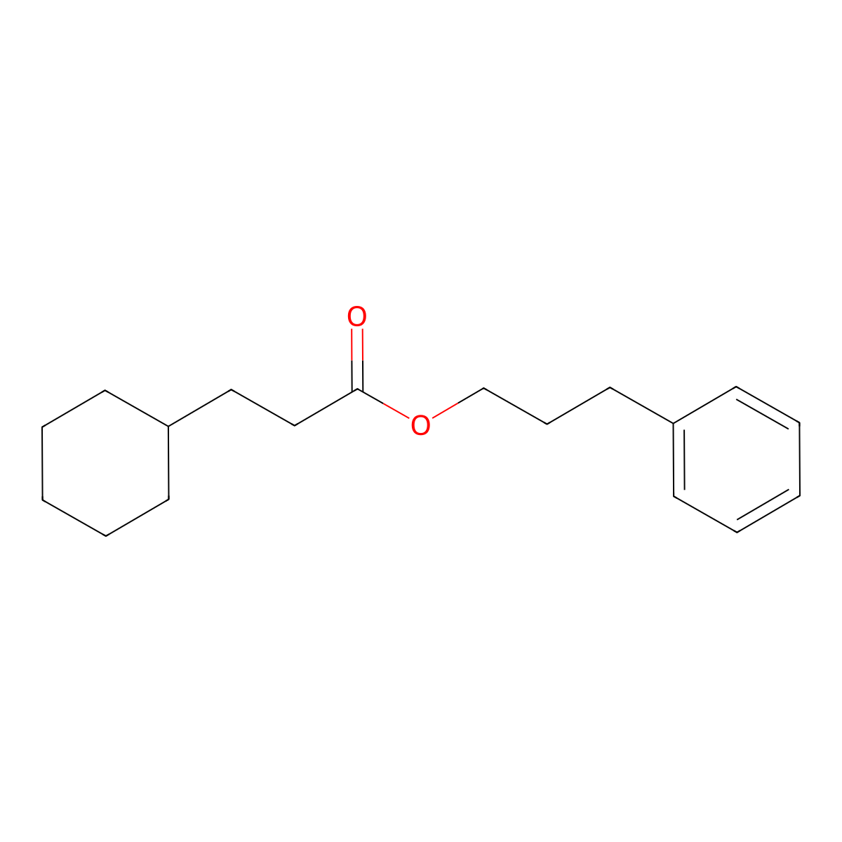 3-Phenylpropyl cyclohexanepropionate molecular structure, CAS 85204-27-9