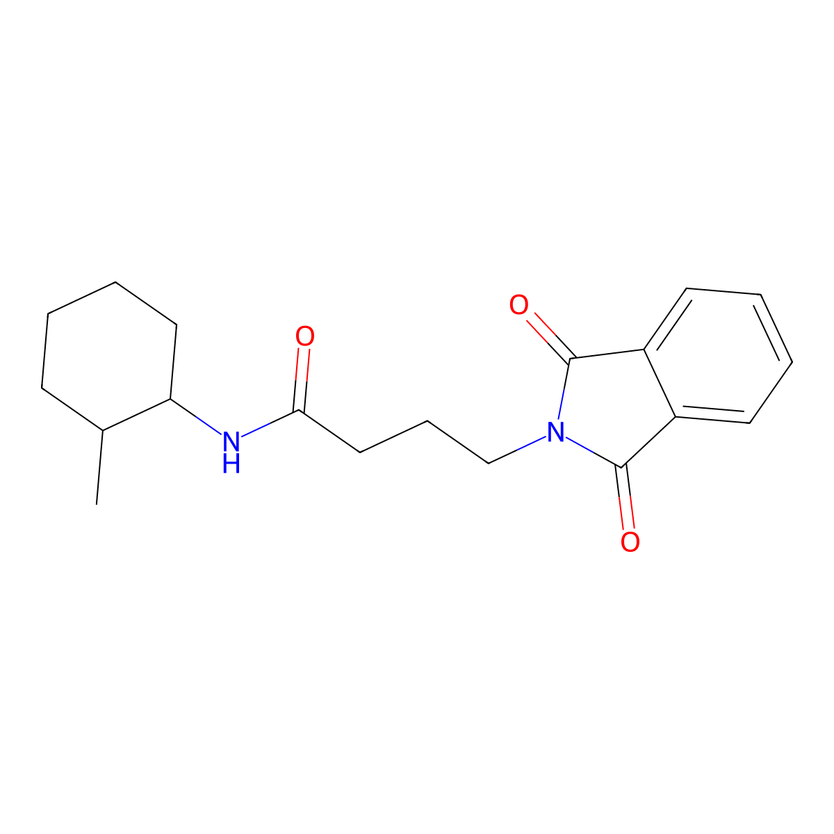 4-(1,3-dioxoisoindol-2-yl)-N-(2-methylcyclohexyl)butanamide molecular structure, CAS 852041-80-6