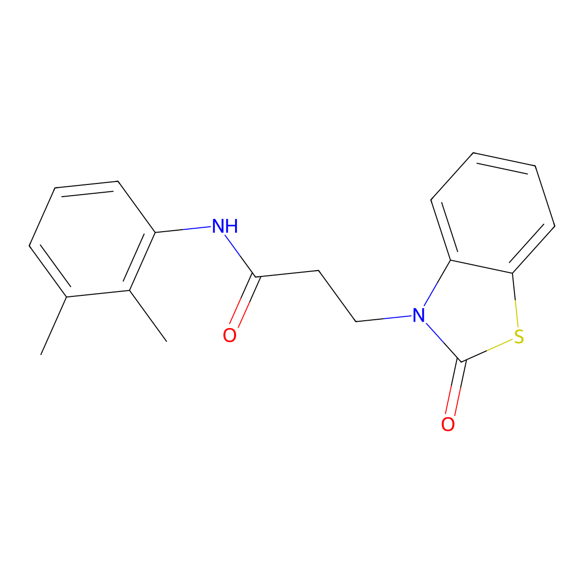 N-(2,3-dimethylphenyl)-3-(2-oxo-1,3-benzothiazol-3-yl)propanamide molecular structure, CAS 852046-15-2