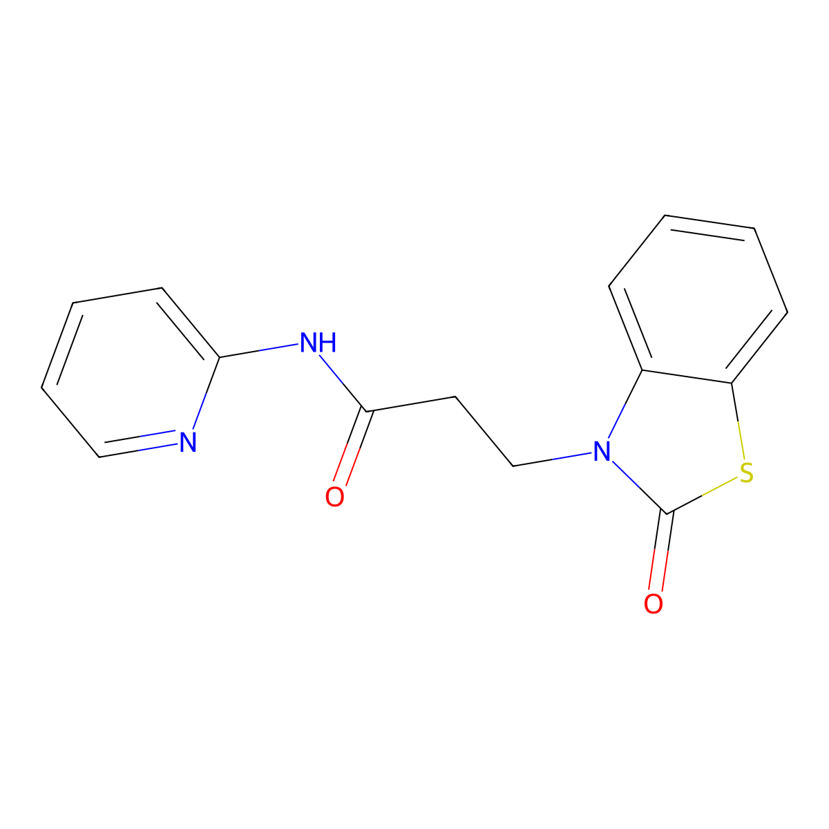 3-(2-oxo-1,3-benzothiazol-3(2H)-yl)-N-(pyridin-2-yl)propanamide molecular structure, CAS 852046-28-7