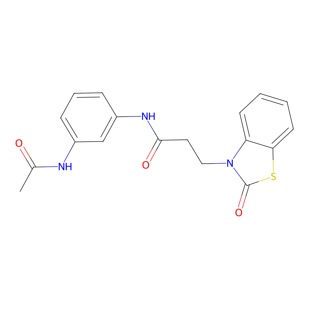 N-[3-(acetylamino)phenyl]-3-(2-oxo-1,3-benzothiazol-3(2H)-yl)propanamide molecular structure, CAS 852046-37-8