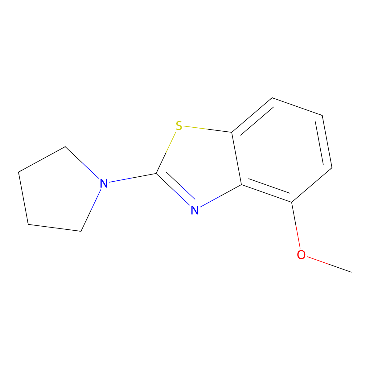 4-Methoxy-2-(pyrrolidin-1-yl)benzo[d]thiazole molecular structure, CAS 852046-48-1
