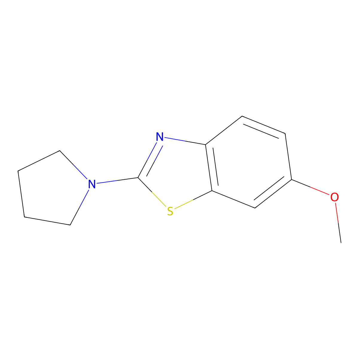 6-Methoxy-2-(pyrrolidin-1-yl)benzo[d]thiazole molecular structure, CAS 852046-49-2