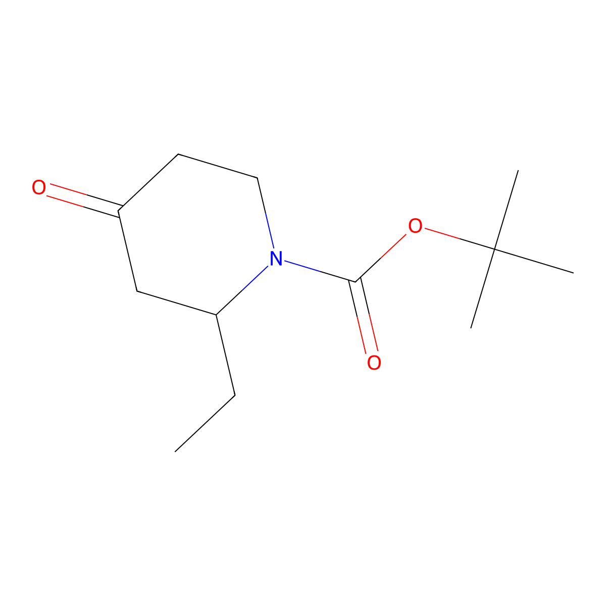 (R)-tert-butyl 2-ethyl-4-oxopiperidine-1-carboxylate molecular structure, CAS 852051-06-0
