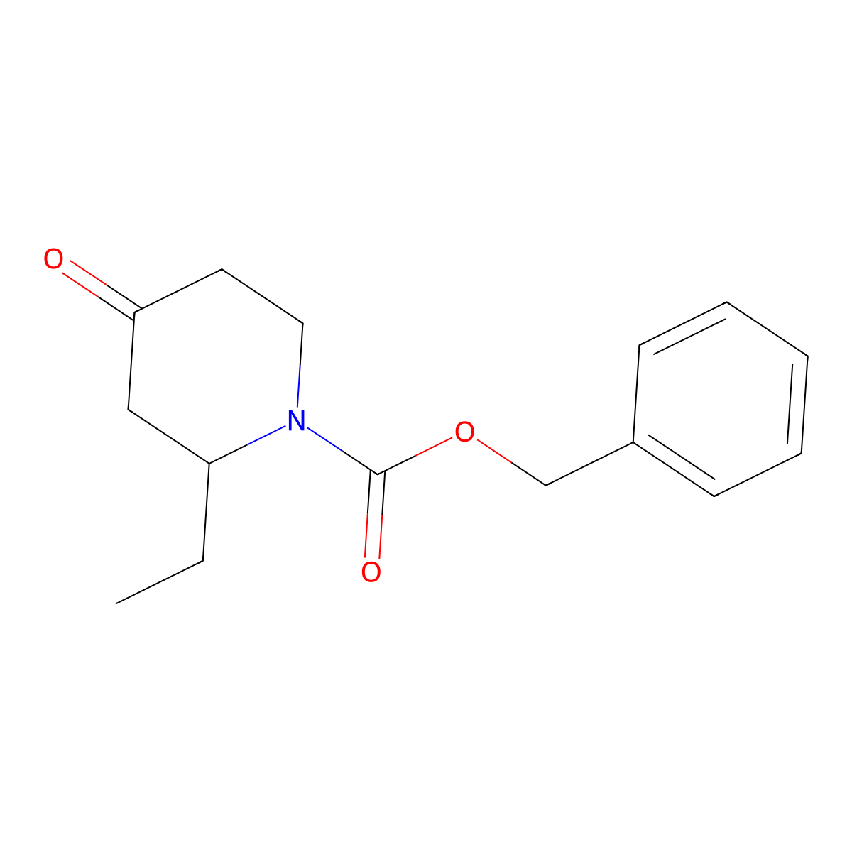 Benzyl 2-ethyl-4-oxopiperidine-1-carboxylate molecular structure, CAS 852051-11-7