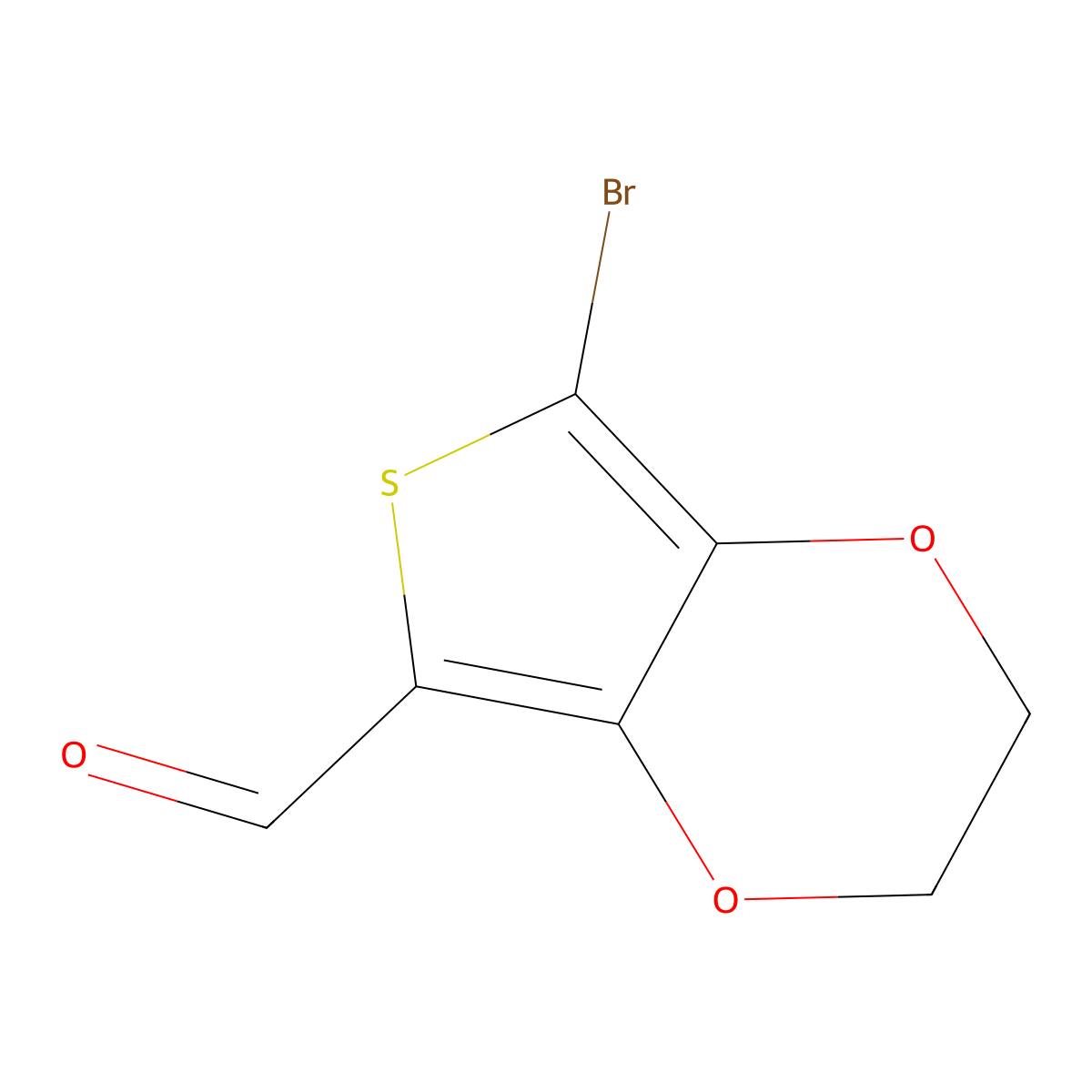 7-Bromo-2,3-dihydrothieno(3,4-b)(1,4)dioxine-5-carbaldehyde molecular structure, CAS 852054-42-3