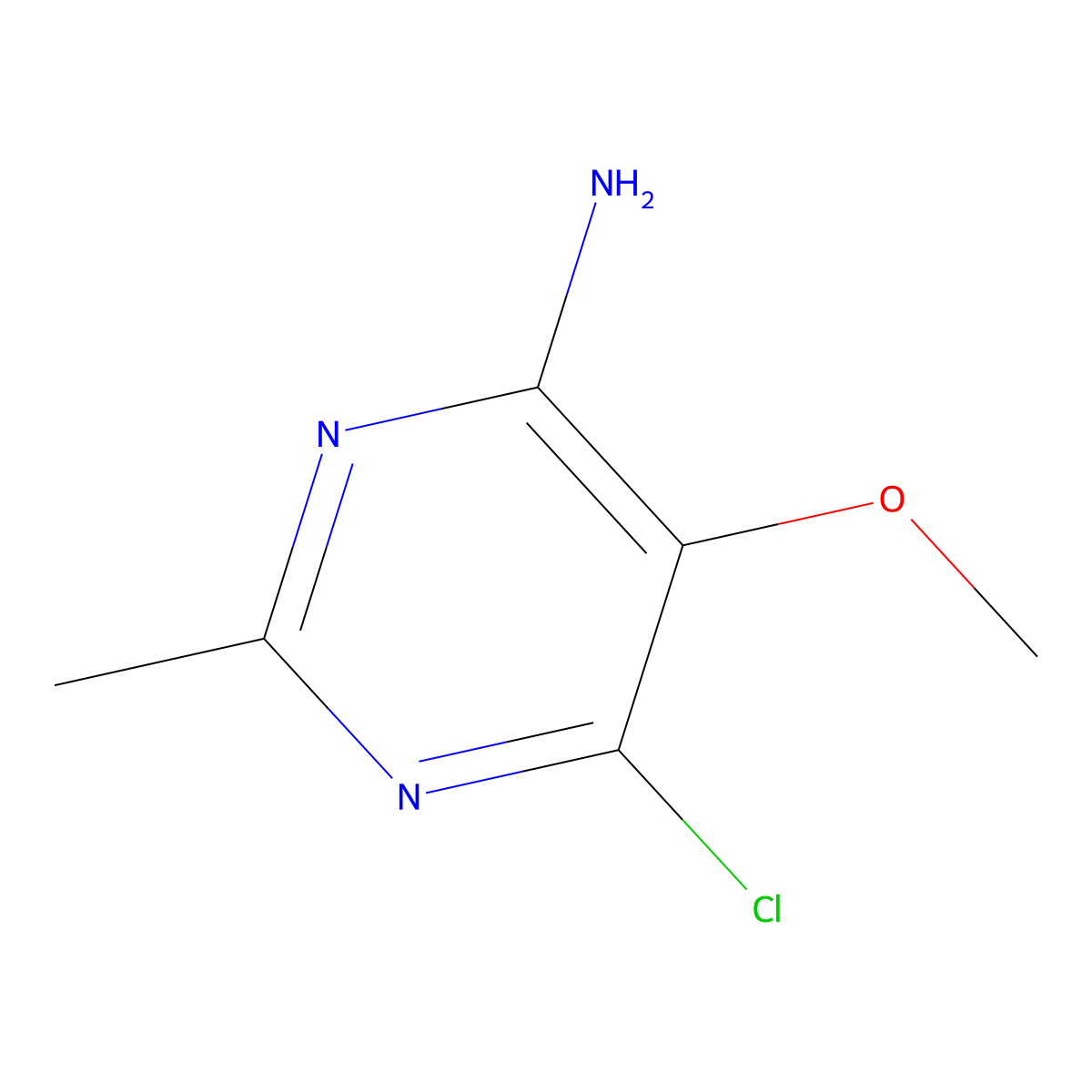 6-Chloro-5-methoxy-2-methylpyrimidin-4-amine molecular structure, CAS 852061-67-7
