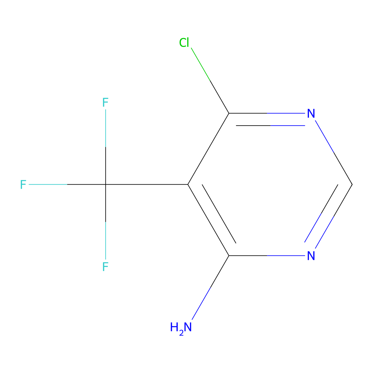 6-Chloro-5-(trifluoromethyl)pyrimidin-4-amine molecular structure, CAS 852061-74-6
