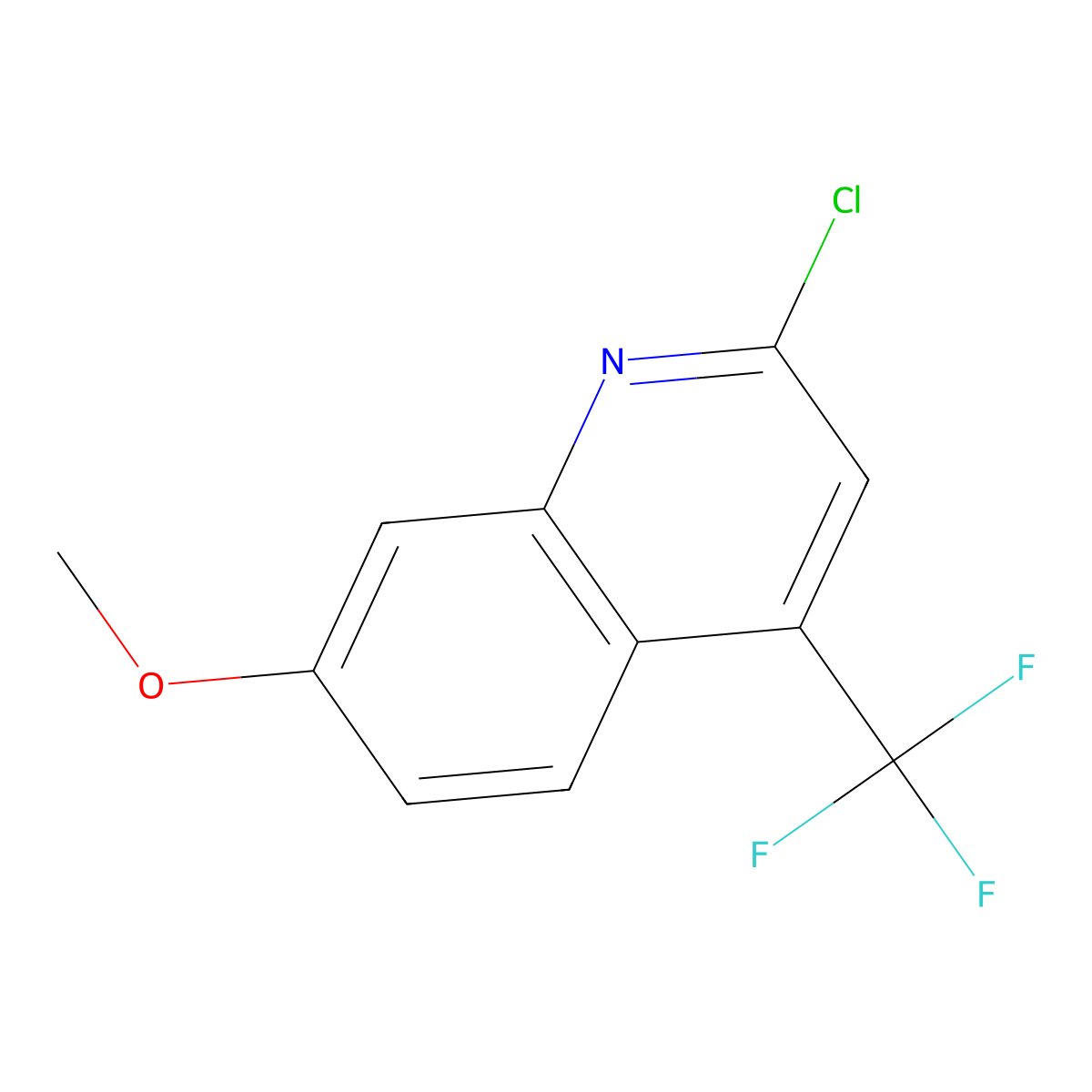 2-Chloro-7-methoxy-4-(trifluoromethyl)quinoline molecular structure, CAS 852062-05-6