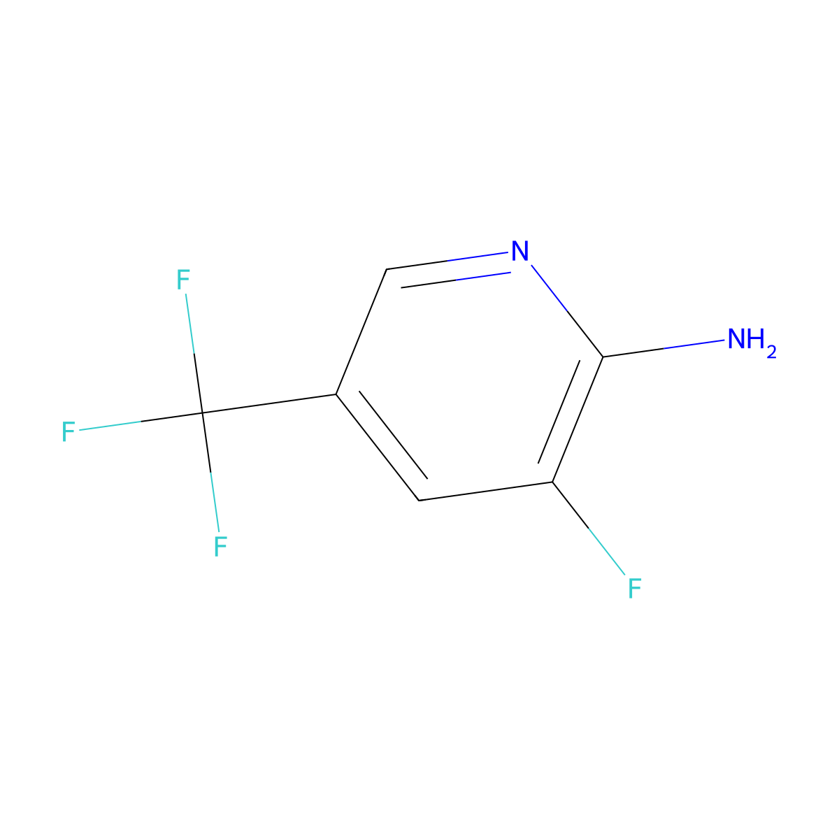 3-Fluoro-5-(trifluoromethyl)pyridin-2-amine molecular structure, CAS 852062-17-0