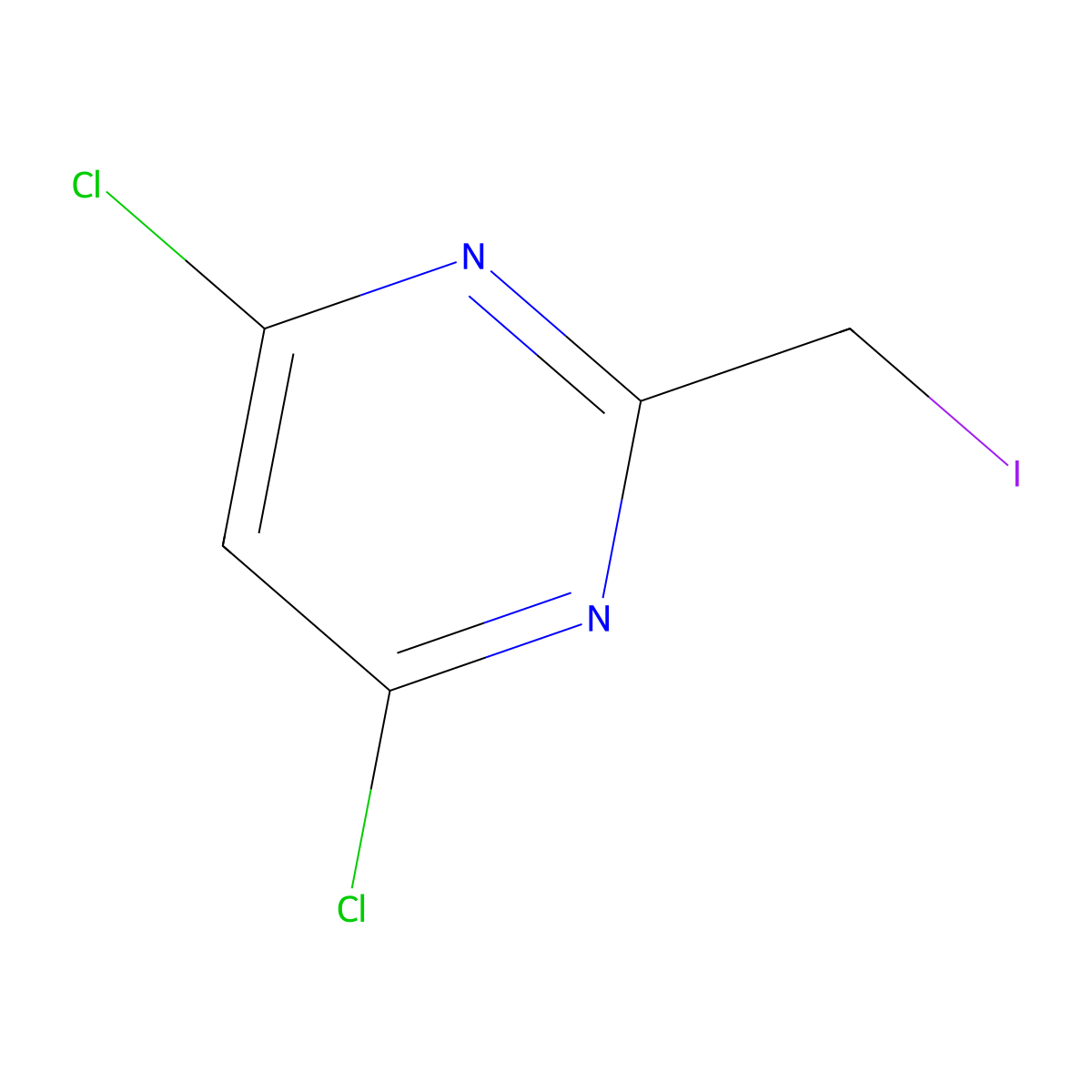 4,6-Dichloro-2-iodomethylpyrimidine molecular structure, CAS 852062-24-9