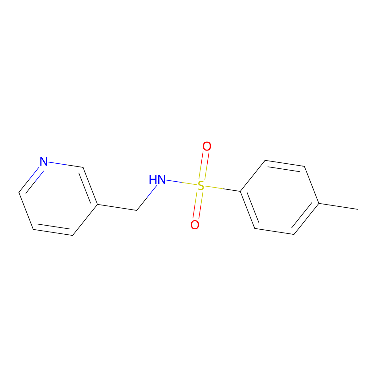 4-methyl-N-(pyridin-3-ylmethyl)benzenesulfonamide molecular structure, CAS 85208-94-2