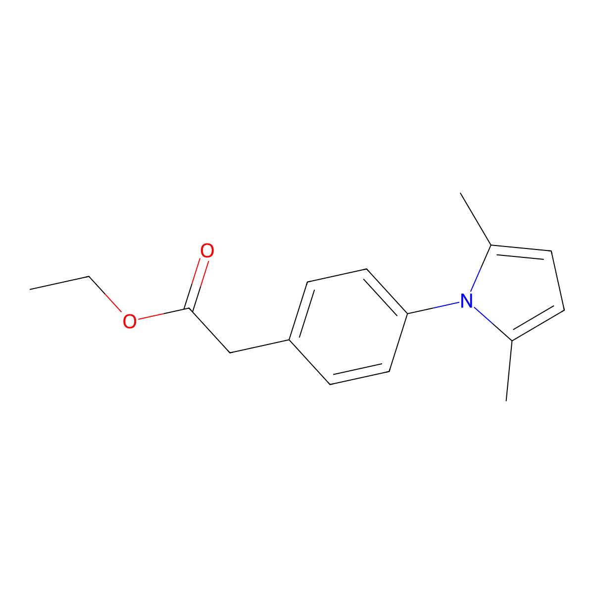 Acetic acid, (p-(2,5-dimethyl-1-pyrrolyl)phenyl)-, ethyl ester molecular structure, CAS 85209-63-8